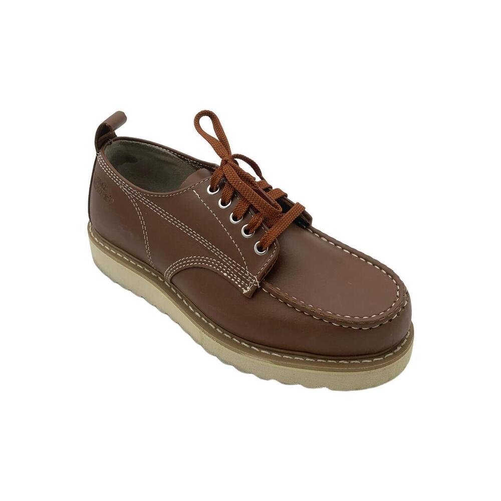 Work America Men's Crepe Wedged Sole Leather Work Oxford Tan - Wide